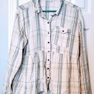 Women's button down peplum top